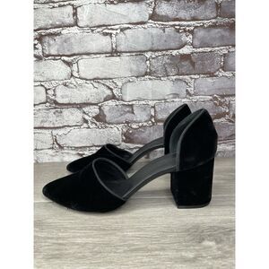 JENNI KAYNE Black Velvet D’ Orsay Block Heel Pointed Shoes Women Sz 39.5EU/9M US